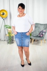Jeansowa Spódniczka na guziki Plus Size 42-48