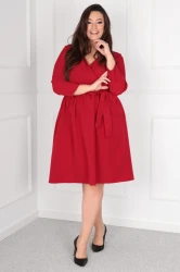 Sukienka wizytowa ANA czerwona Plus Size 44-52
