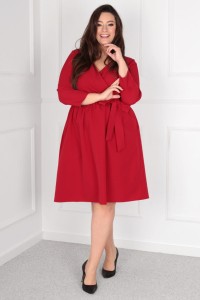 Sukienka wizytowa ANA czerwona Plus Size 44-52