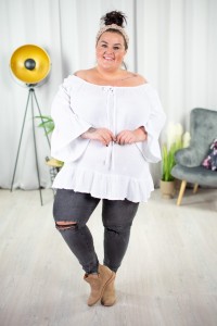 Tetrowa Tuniczka DŻINA biała Plus Size 46/52
