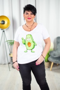 T-Shirt Bluzka biała STIVI Avokado 42-54