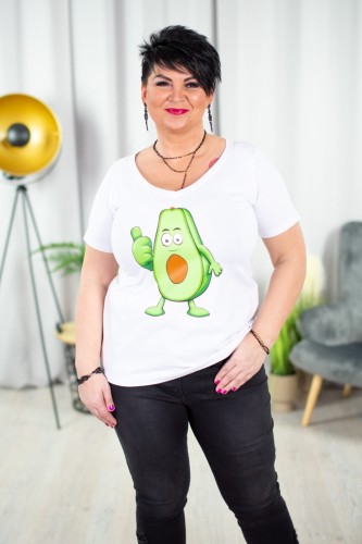 T-Shirt Bluzka biała STIVI Avokado 44-54