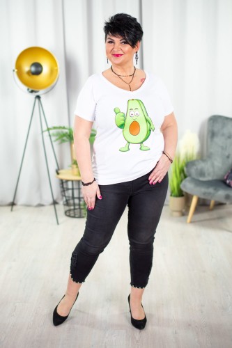 T-Shirt Bluzka biała STIVI Avokado 44-54