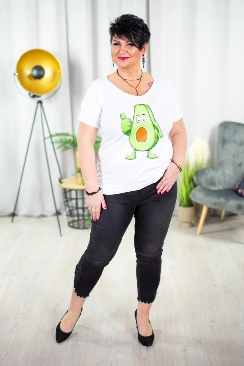 T-Shirt Bluzka biała STIVI Avokado 44-54