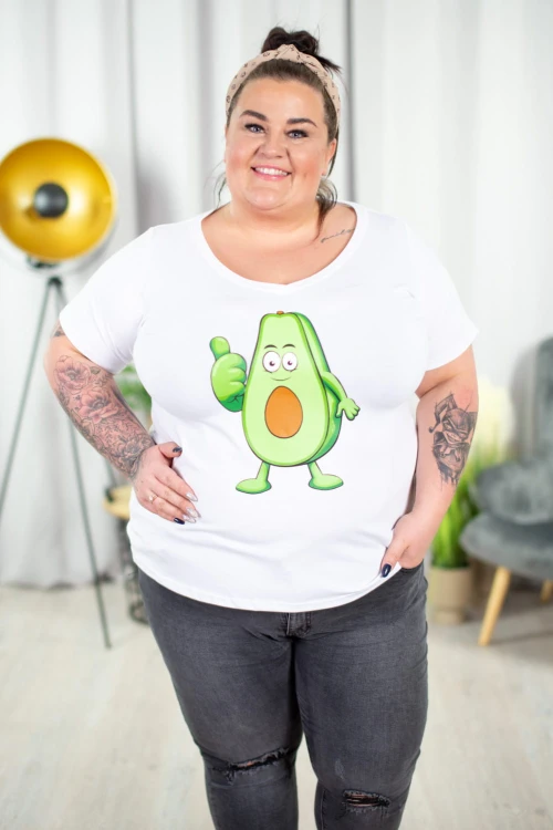T-Shirt Bluzka biała STIVI Avokado 44-54