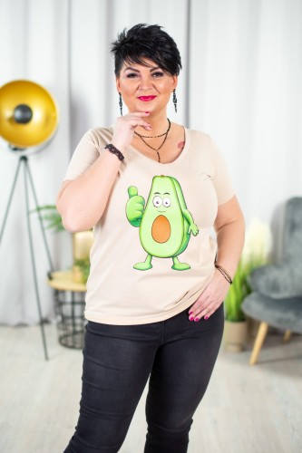 T-Shirt Bluzka beżowa STIVI Avokado 44-54