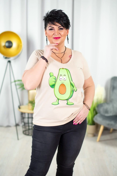 T-Shirt Bluzka beżowa STIVI Avokado 44-54