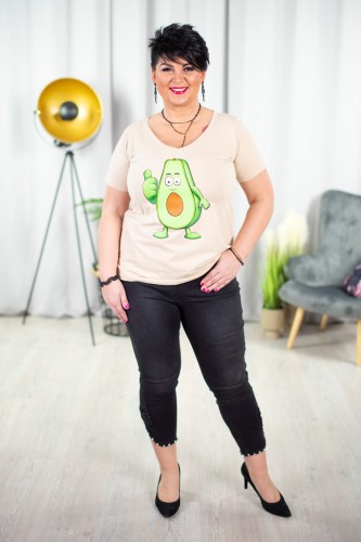 T-Shirt Bluzka beżowa STIVI Avokado 44-54