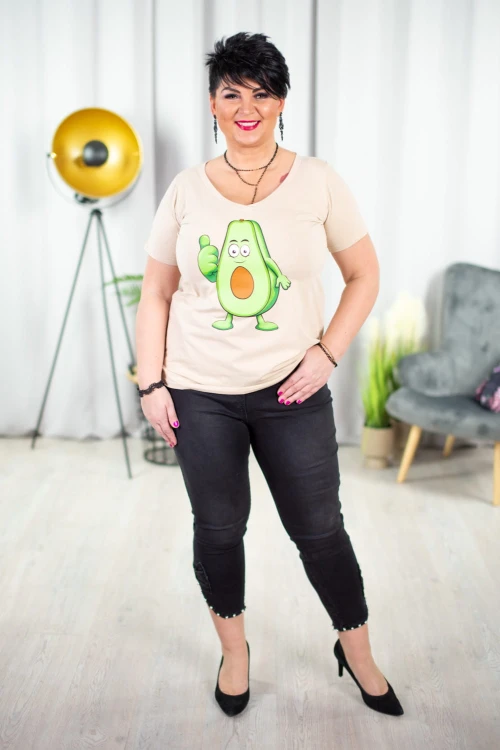 T-Shirt Bluzka beżowa STIVI Avokado 44-54