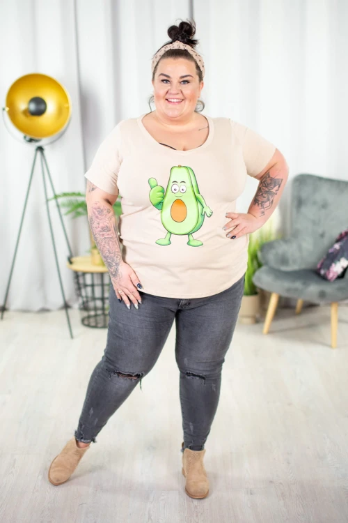 T-Shirt Bluzka beżowa STIVI Avokado 44-54