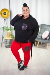 Spodnie dresowe ASHANTI czerwone Plus Size 44-56