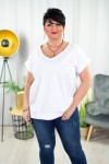 T-shirt VNeck DEVON biały Plus Size 42-52