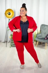 Marynarka PORTI czerwona Plus Size 46-60