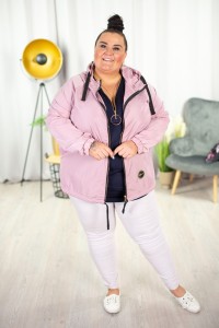 Wiosenno-letnia Kurtka SHOW pudrowa Plus Size 44-56