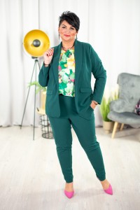 Marynarka PORTI zielona butelka Plus Size 46-60