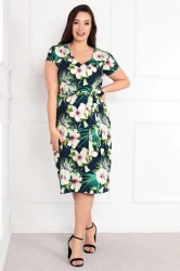 Sukienka z paseczkiem LOLA zieleń Plus Size 44-52