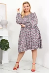 Sukienka wizytowa w kwiatuszki odcinana w talii LU wzór 6 Plus Size 44-52