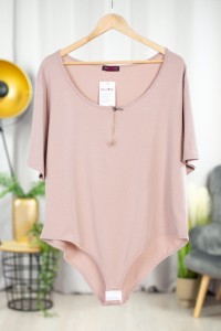 Body z zipem MIREL beż Plus Size 50-56