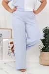 Lniane Spodnie LOREN błękitne Plus Size 44-52