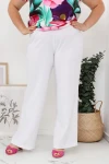 Lniane Spodnie LOREN białe Plus Size 44-52