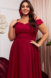 Sukienka NATALIE bordo Plus Size 44-54