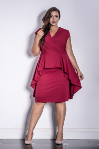 Sukienka SIMONA bordo Plus Size 44-56