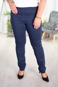 Spodnie w gumę z prostą nogawką MIKSA 02 granat Plus Size 42-64