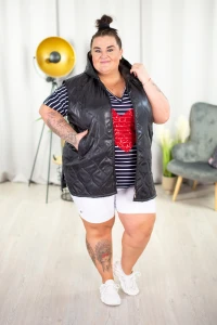 Bezrękawnik DONA  czarny Plus Size 52-60
