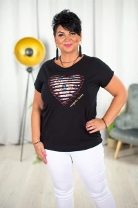 T-shirt NOVA czarny Serce Plus Size 44/50