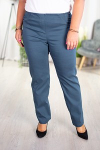 Spodnie w gumę z prostą nogawką MIKSA 02 stalowy Plus Size 42-64