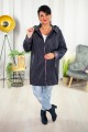 Jesienna Kurtka Parka przejściowa EMMA granat Plus Size 44 46 48 50 52