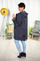 Jesienna Kurtka Parka przejściowa EMMA granat Plus Size 44 46 48 50 52