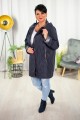 Jesienna Kurtka Parka przejściowa EMMA granat Plus Size 44 46 48 50 52