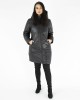 Zimowy Płaszcz pikowany czarny Plus Size 42 44 46 48 50 52
