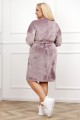 Welurowa Sukienka KANISA wrzos Plus Size 44 46 48 50 52