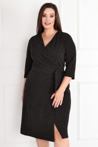 Wizytowa Sukienka CAREN czarna Plus Size 44-52