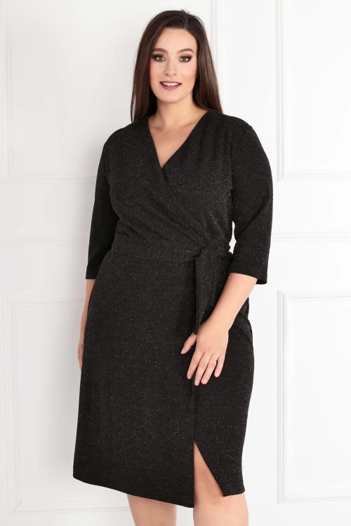 Wizytowa Sukienka CAREN cczarna Plus Size 44 46 48 50 52