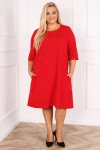 Sukienka trapezowa CECILIA czerwona Plus Size 46-54 