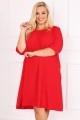 Sukienka trapezowa czerwona Plus Size 46 48 50 52 54