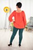 Bluzka Hiszpanka LENA długi rękaw brąz Plus Size 42 44 46 48 50 52