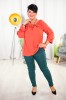 Bluzka Hiszpanka LENA długi rękaw brąz Plus Size 42 44 46 48 50 52