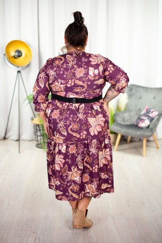 Sukienka w stylu Boho za kolano plu size 46 48 50 52 54