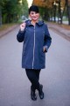 Jesienna Kurtka Parka przejsciowa EMMA granat Plus Size 44 46 48 50 52