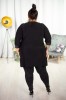 Trapezowa Tunika z ekoskórki MASUS czarna Plus Size 4648 50 52 54 56