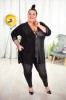 Trapezowa Tunika z ekoskórki MASUS czarna Plus Size 4648 50 52 54 56