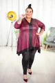 Trapezowa Tunika z ekoskóry plus size 46 48 50 52 54 56