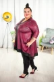 Trapezowa Tunika z ekoskóry plus size 46 48 50 52 54 56