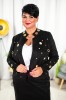 Zamszowa Kurteczka żakiecik LINEA czarna Plus Size 44 46 48 50 52 54