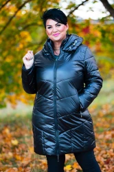 Zimowy Płaszcz ESTER czarny Plus Size 42-52
