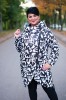 Zimowa Kurtka z kapturem DEZIRE czarno-biała Plus Size 42-54